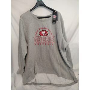 San Francisco 49ers Shirt Womens 4XL NFL Football Plus Size Long Sleeve Gray